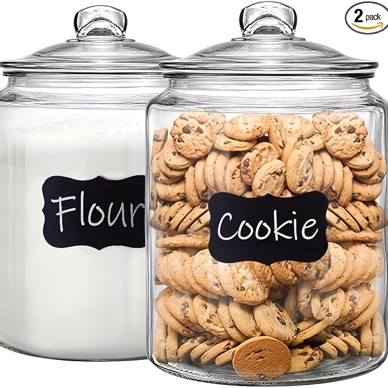 Food Storage Tank - 2pcs Glass Pantry Jar with Clamshell