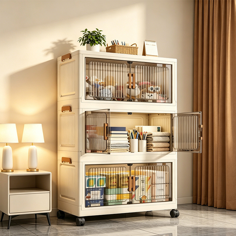 Food Storage Tank - 19.7in 3/4/5/6-Tier Foldable Storage Cabinet with