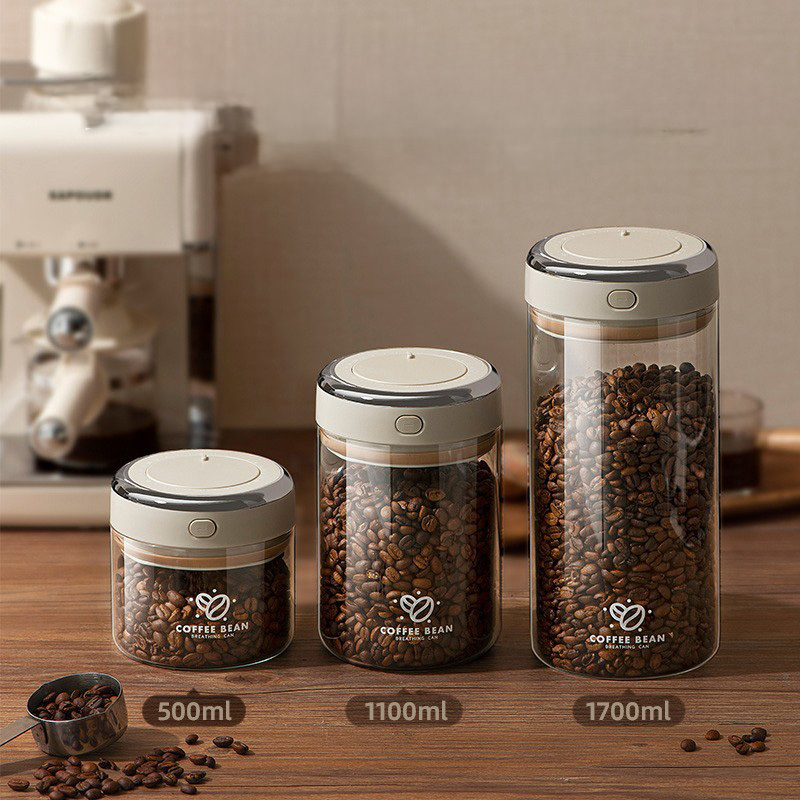 Food Storage Tank - 500/1100/1700ml Coffee Beans Vacuum Sealed Tank