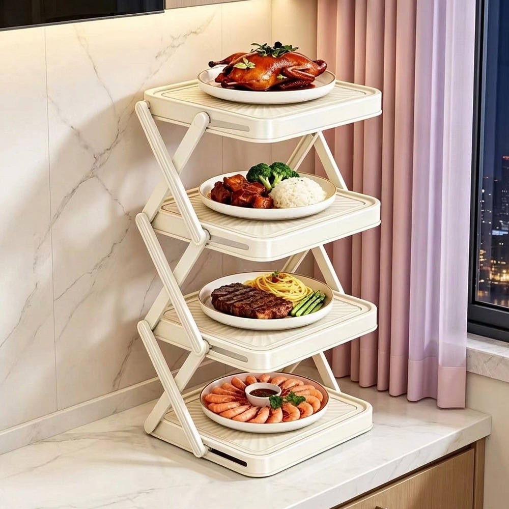 Food Storage And Preparation - 3/4-Tier Prepare Dish Storage Rack Large