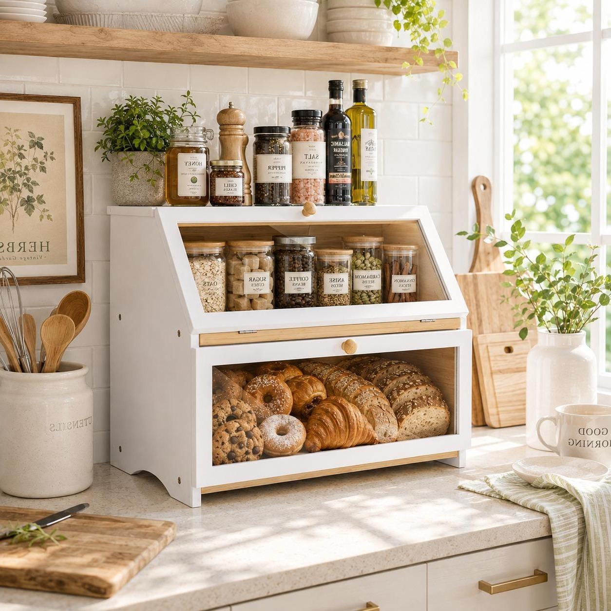 HOMEKOKO Double Layer Bread Bo - Food Storage Tank recension och pris