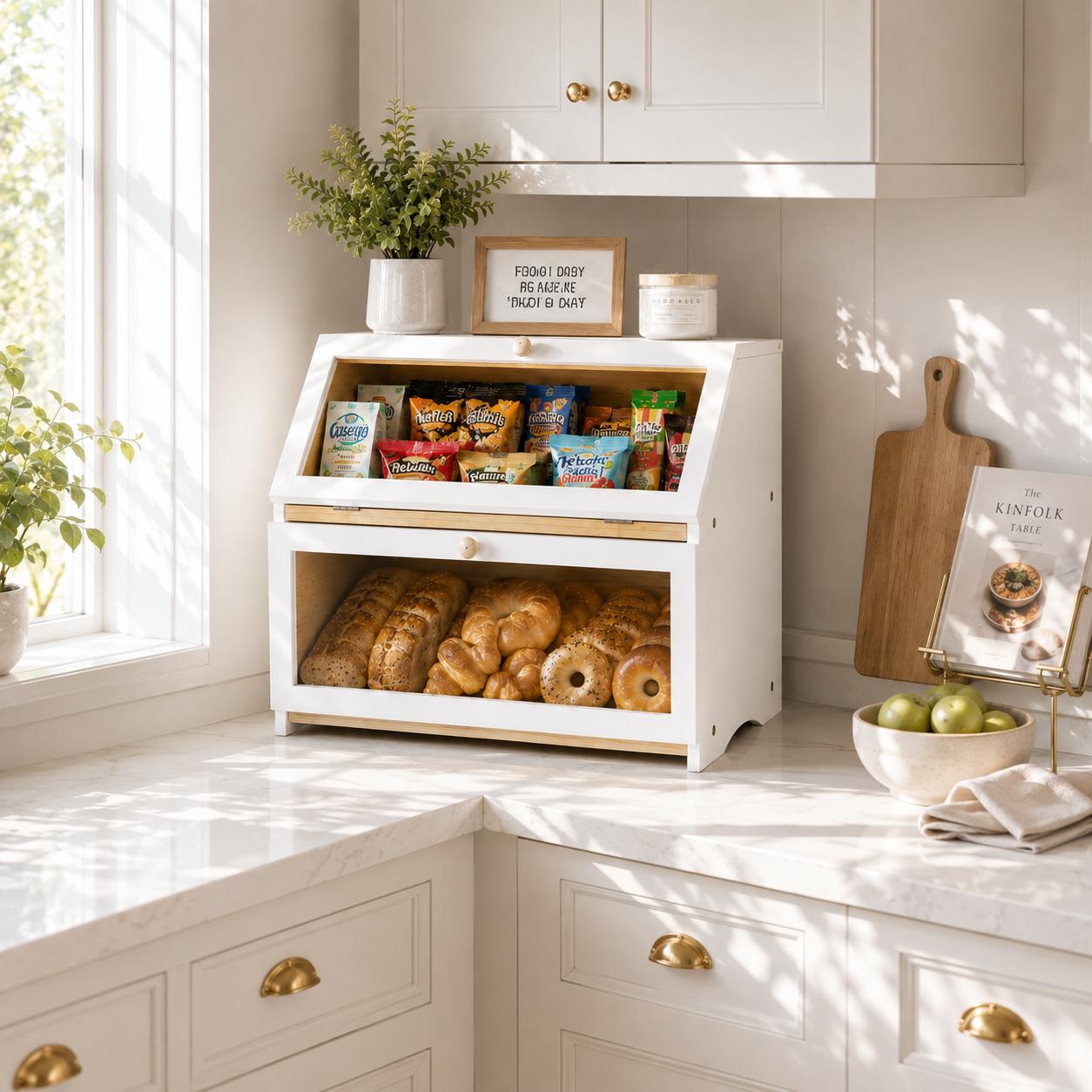HOMEKOKO Double Layer Bread Bo - Food Storage Tank recension och pris