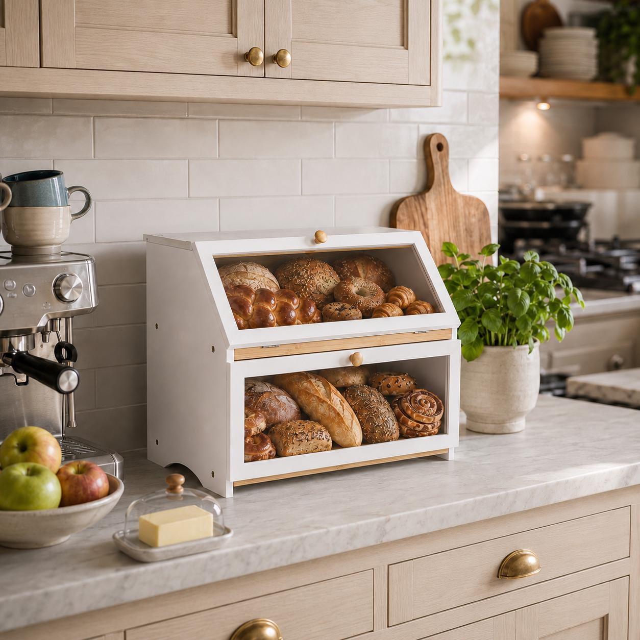 HOMEKOKO Double Layer Bread Bo - Food Storage Tank recension och pris