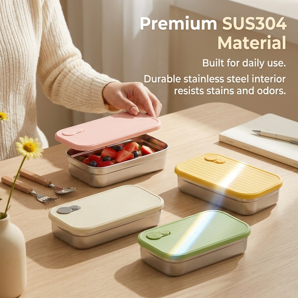 Stainless Steel Bento Box Meta - Food Storage Prep Containers recension och pris