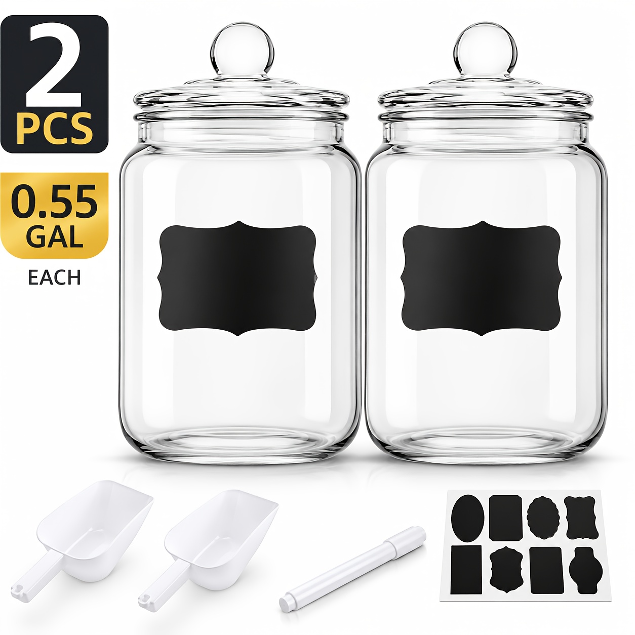 2pcs Glass Pantry Jar with Cla - Food Storage Tank recension och pris