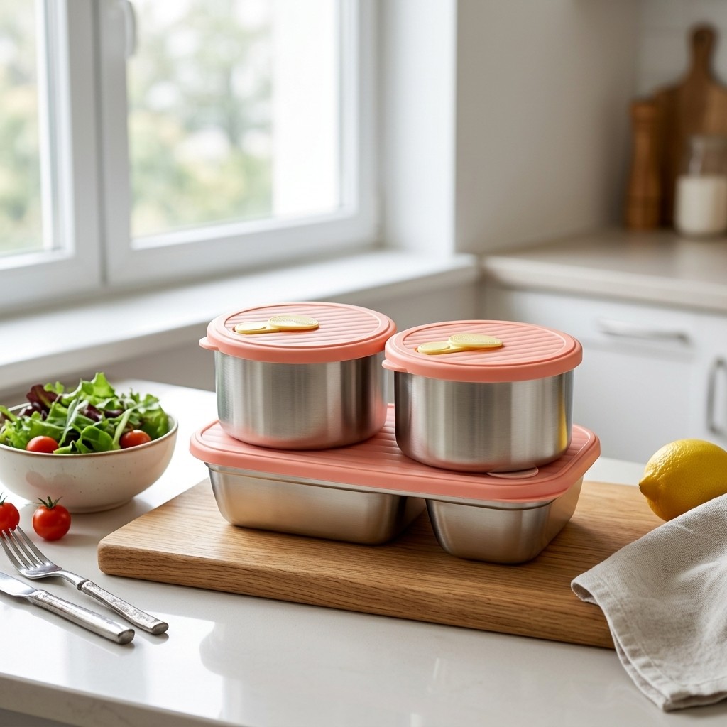 Microwave Safe 304 Stainless S - Food Storage Prep Containers recension och pris