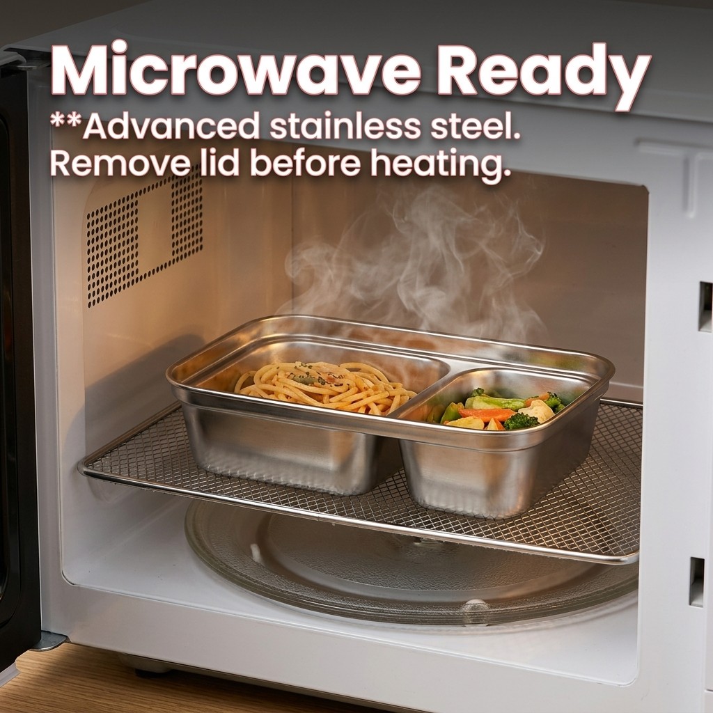 Microwave Safe 304 Stainless S - Food Storage Prep Containers recension och pris