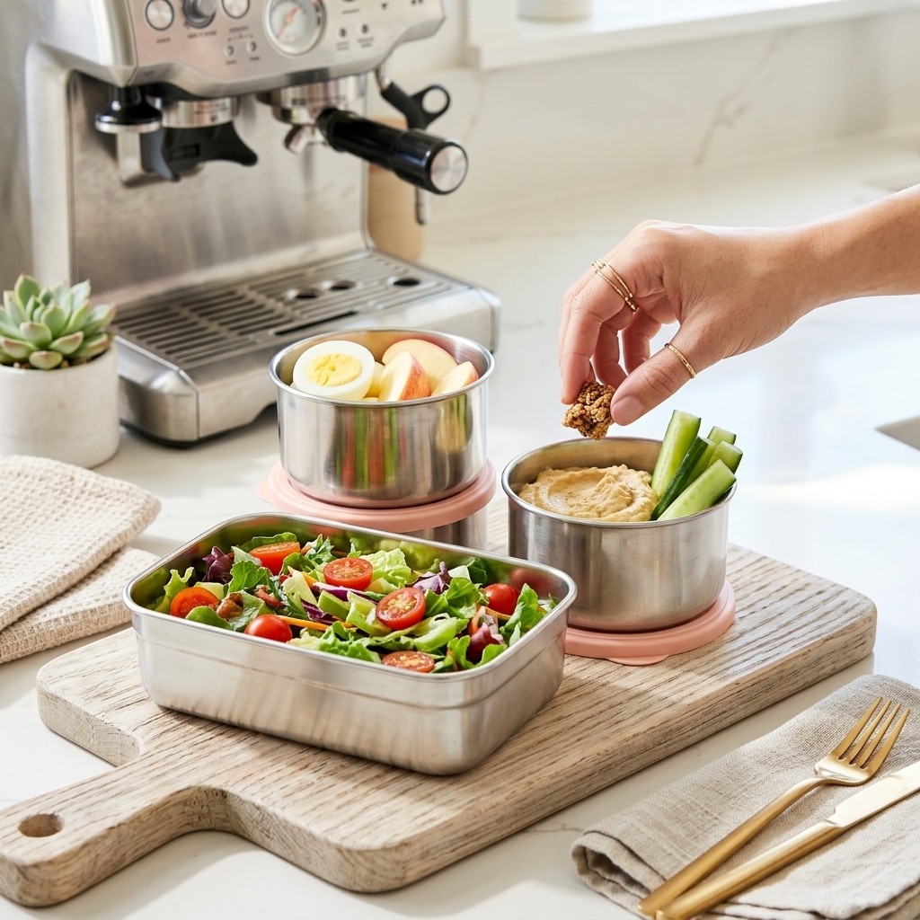Microwave Safe 304 Stainless S - Food Storage Prep Containers recension och pris