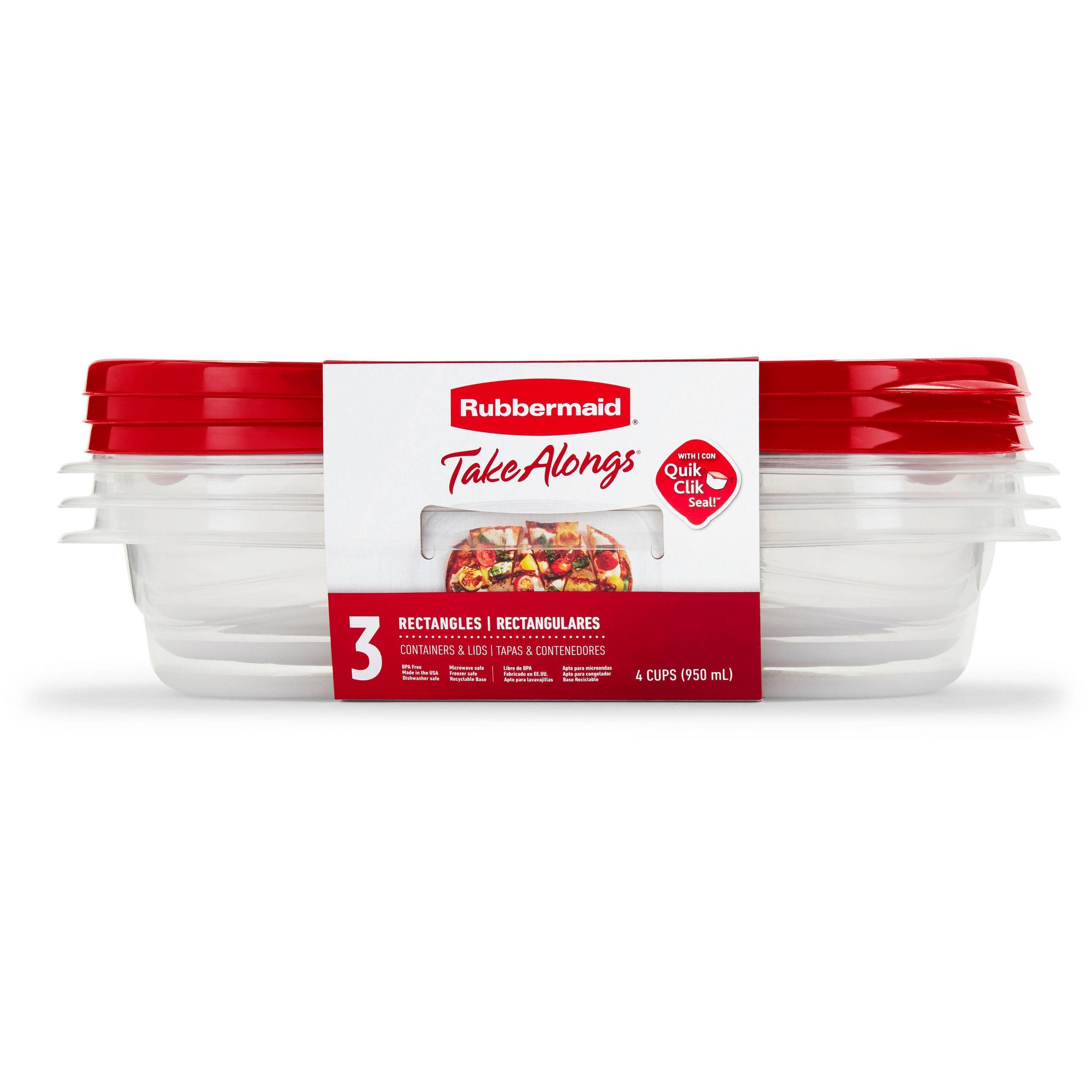 3pcs Red Rectangle Food Storag - Food Storage Prep Containers recension och pris