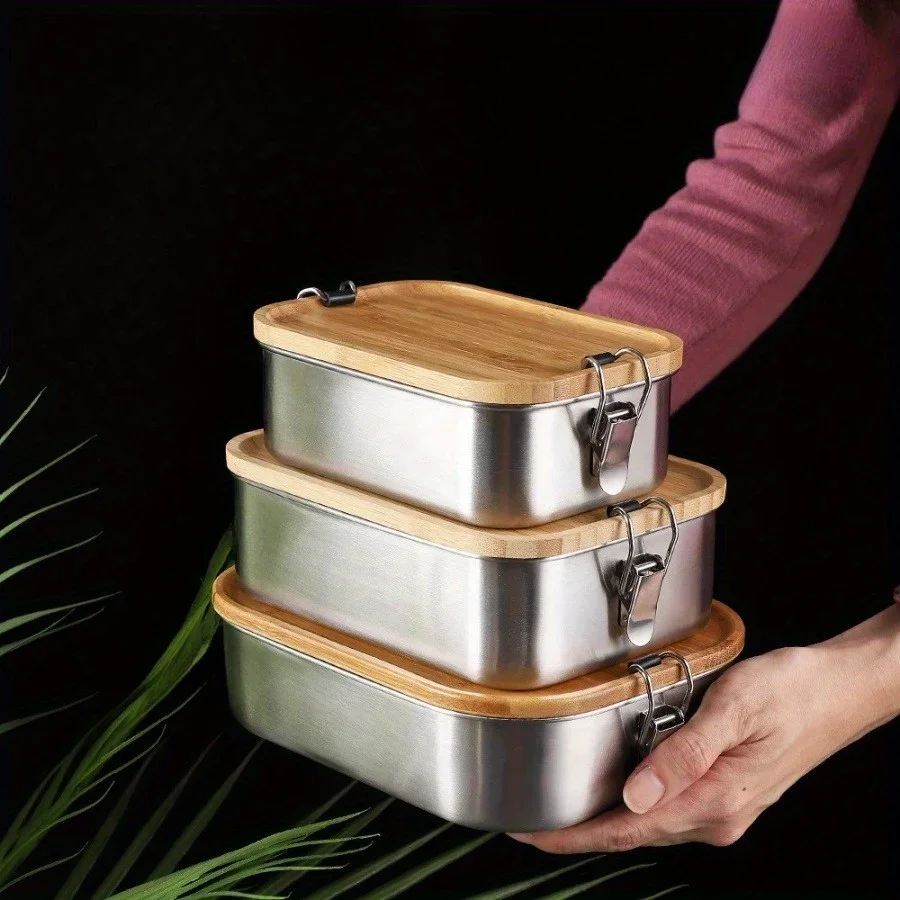 New 304 Stainless Steel Bamboo - Food Storage Made Easy recension och pris