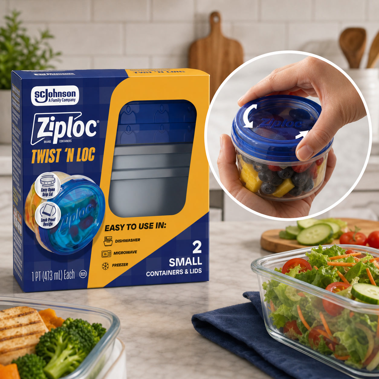 2ct Small Twist Lock Food Stor - Food Storage Prep Containers recension och pris
