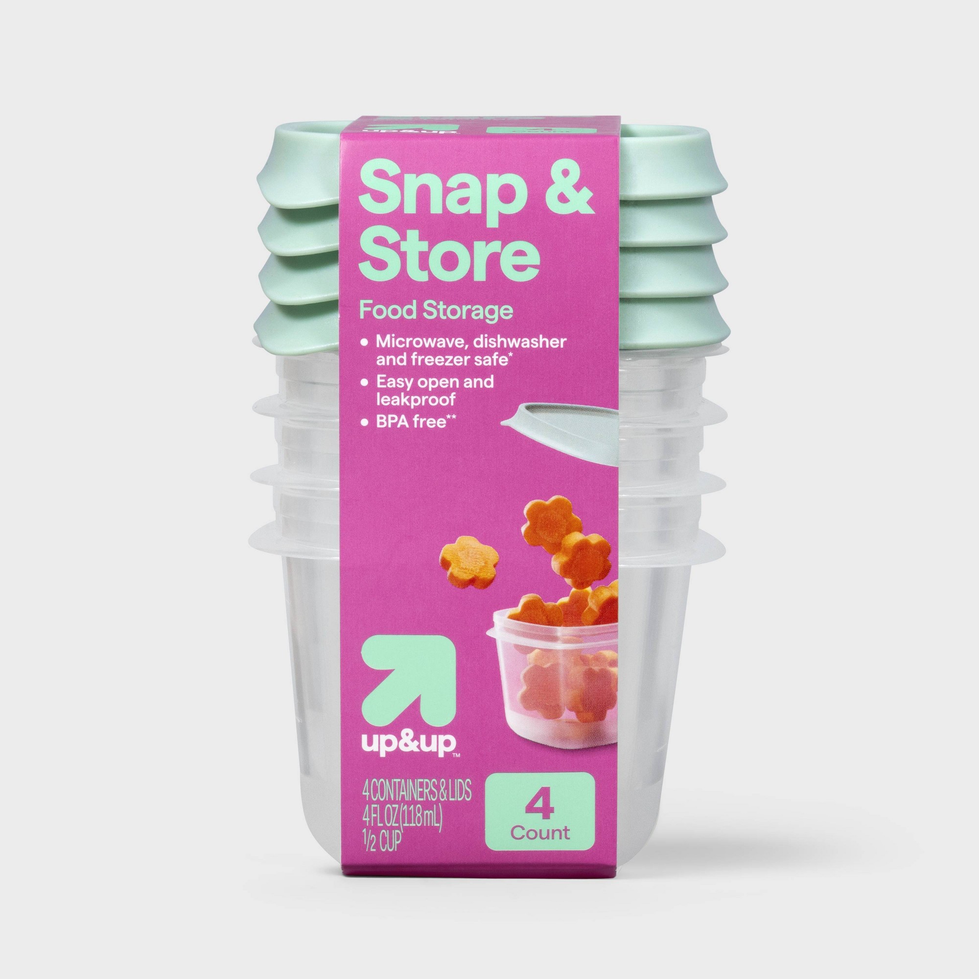 4ct Mini Square Half Cup Food  - Food Storage Prep Containers recension och pris