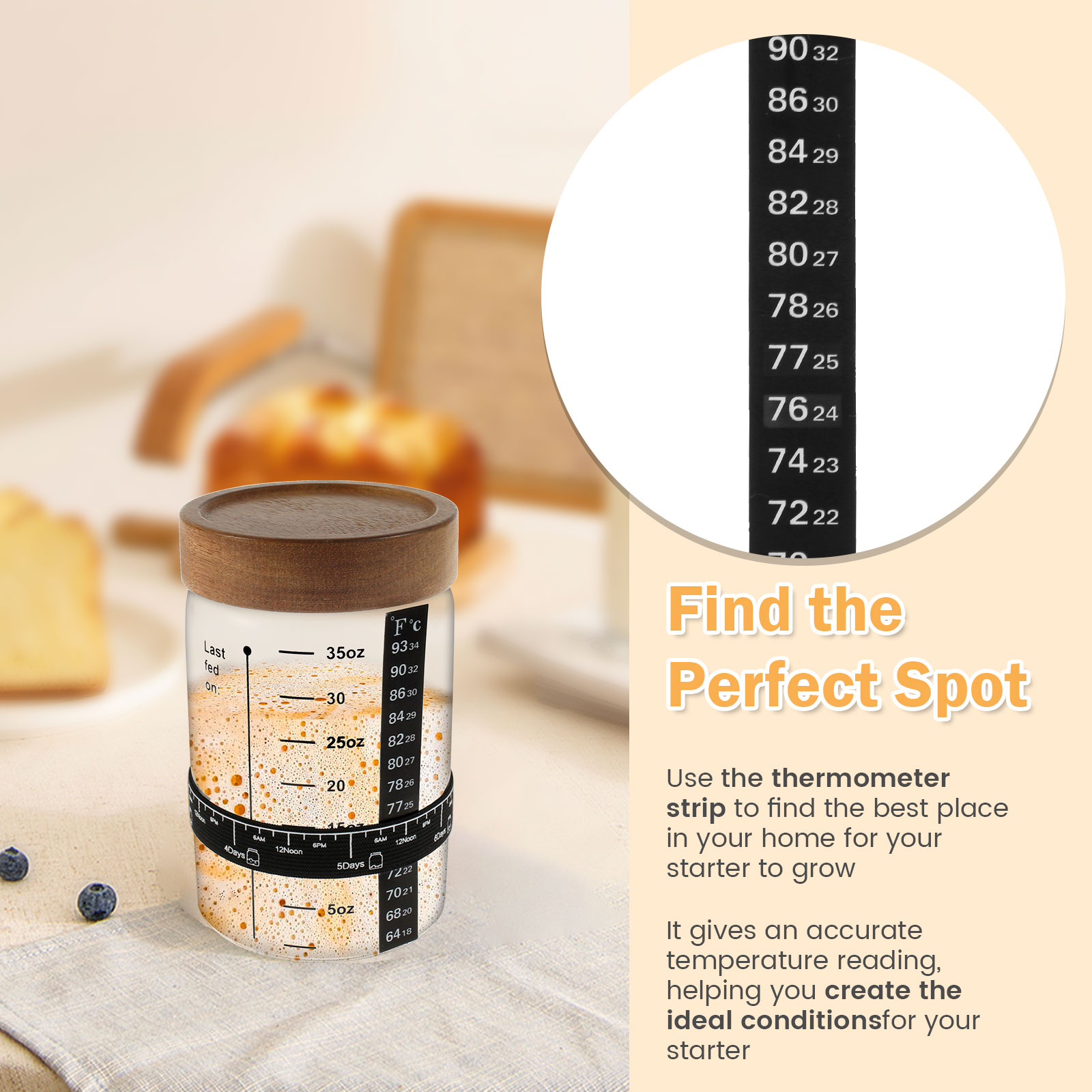 Sourdough Starter Jar Kit 1000 - Food Storage Tank recension och pris