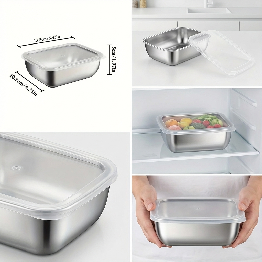 5PCS Stainless Steel Food Stor - Food Storage Prep Containers recension och pris