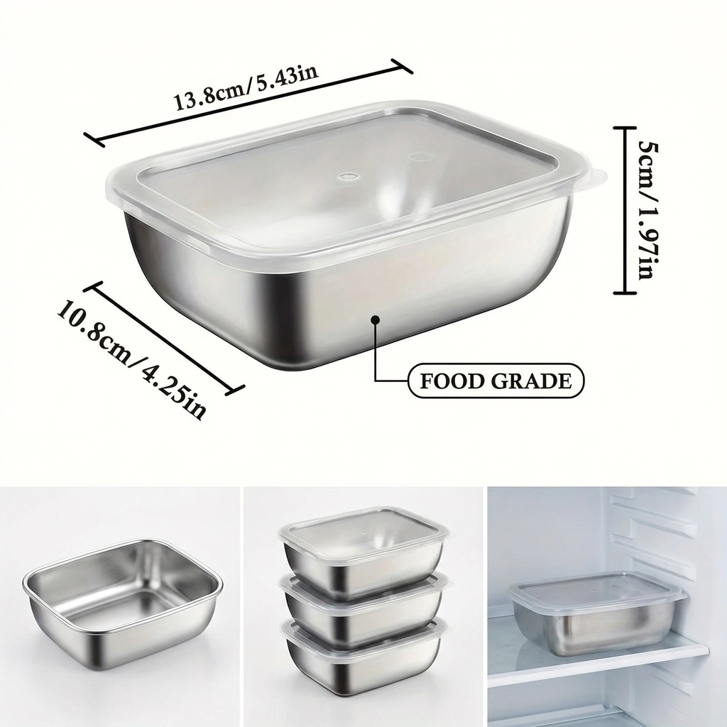 5PCS Stainless Steel Food Stor - Food Storage Prep Containers recension och pris