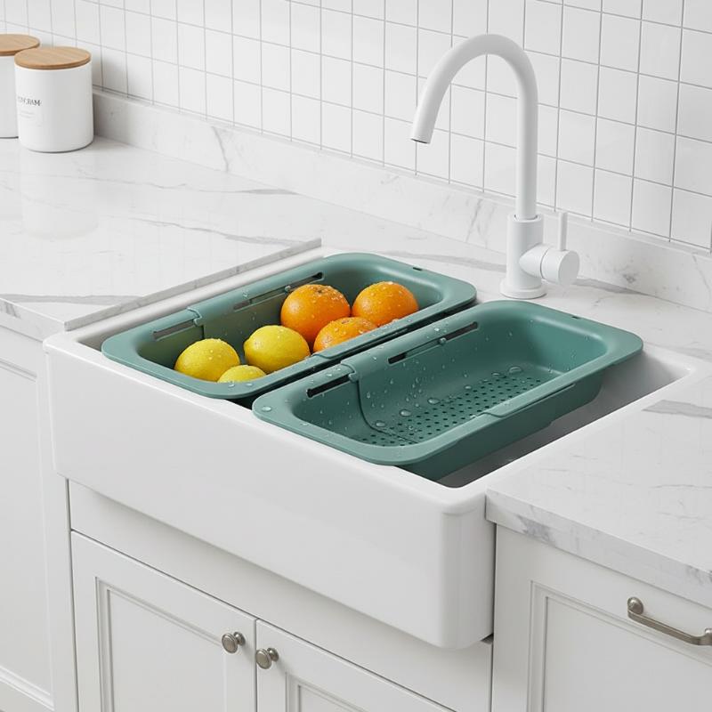 Telescopic Drain Basket, Light - Food Storage Non Toxic recension och pris