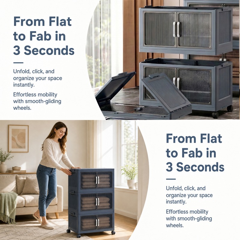 3‑Tier Foldable Plastic Storag - Food Storage Tank recension och pris