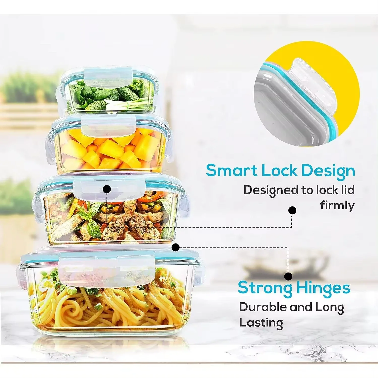 Glass Lunch Box Food Storage C - Food Storage Prep Containers recension och pris