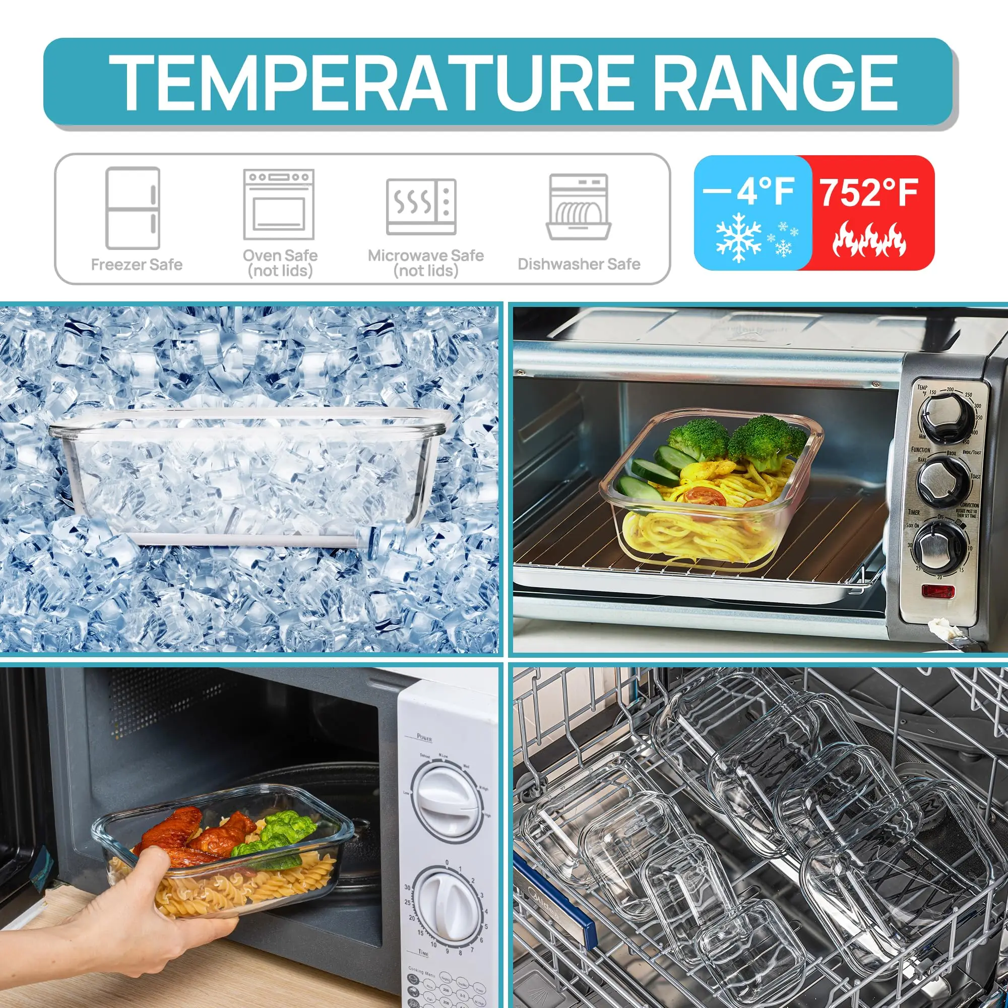 Glass Lunch Box Food Storage C - Food Storage Prep Containers recension och pris