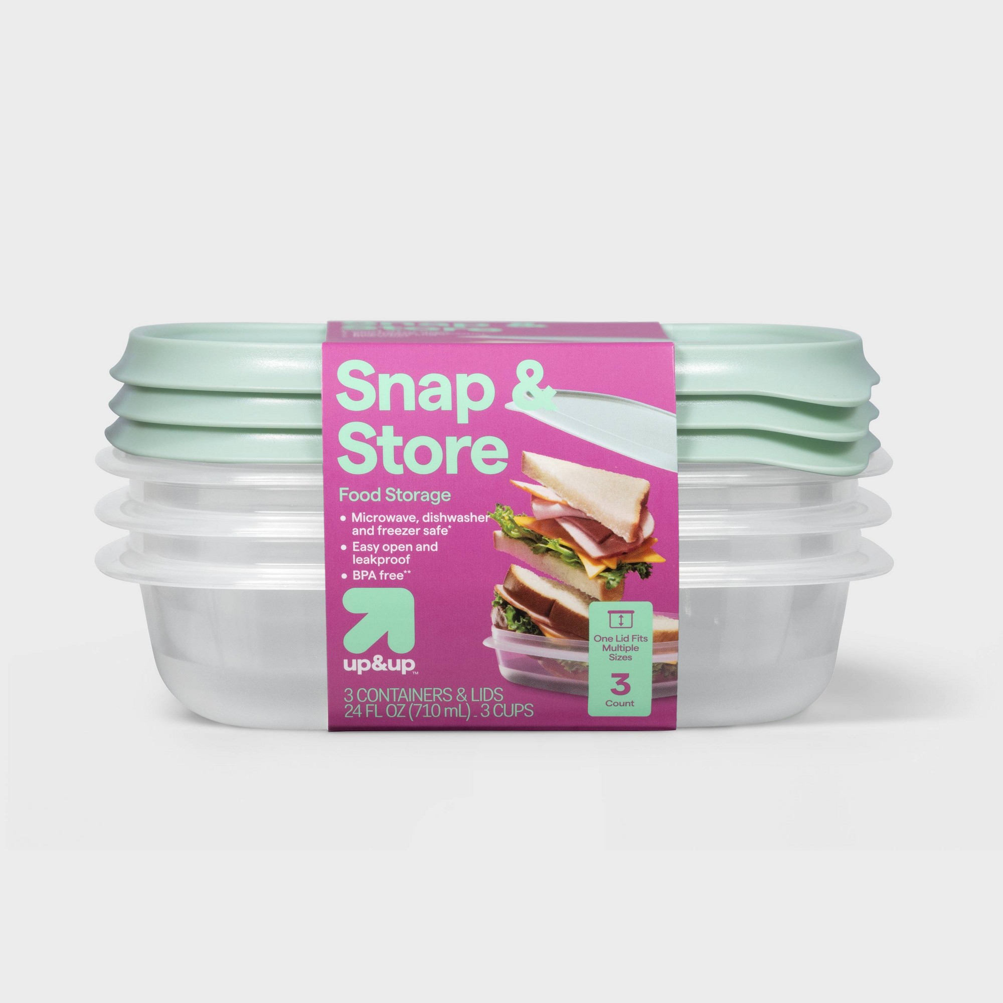3ct Square Food Storage Contai - Food Storage Prep Containers recension och pris