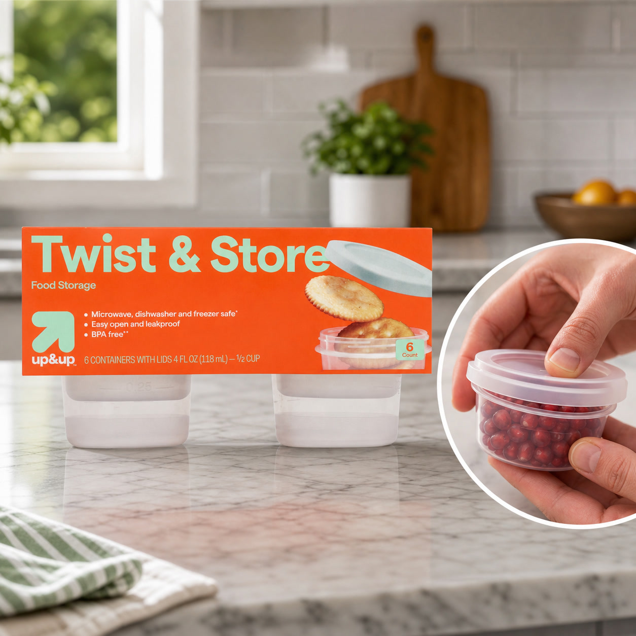 6ct Round Twist-Lock Food Stor - Food Storage Prep Containers recension och pris